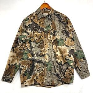 Vintage 90s‎ Redhead Advantage M Camo Leaf Hunting Shirt Outdoor Cabin Deer Game